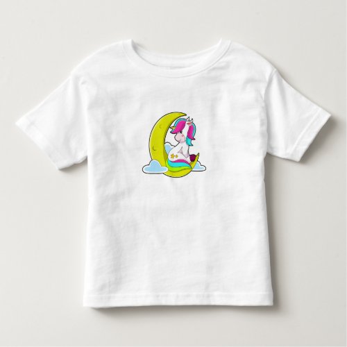 Unicorn with Clouds  Moon Toddler T_shirt