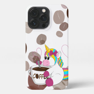 Unicorn with coffee iPhone 13 pro case