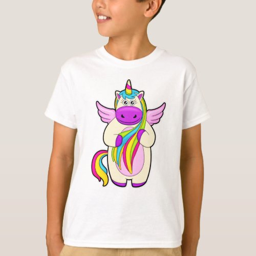Unicorn with colorful Hairs T_Shirt