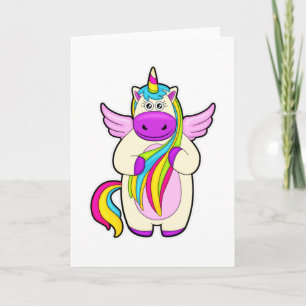 Unicorn with colourful Hairs Card