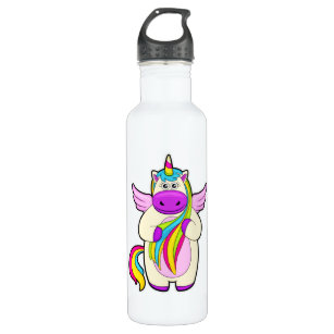 Unicorn with colourful Hairs Stainless Steel Water Bottle