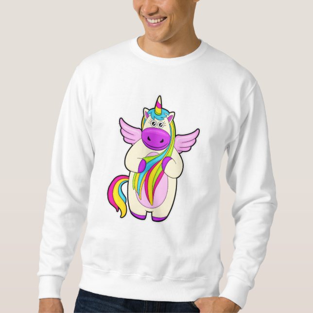 Unicorn with colourful Hairs Sweatshirt (Front)