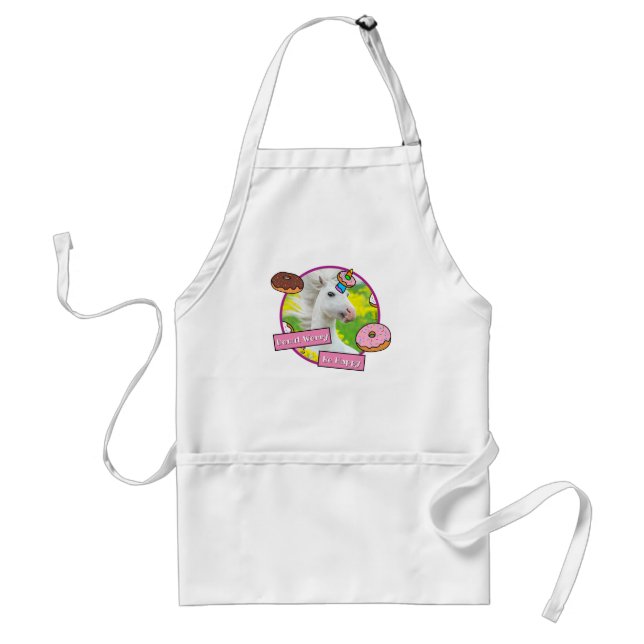 Unicorn With Donuts Adult Apron (Front)
