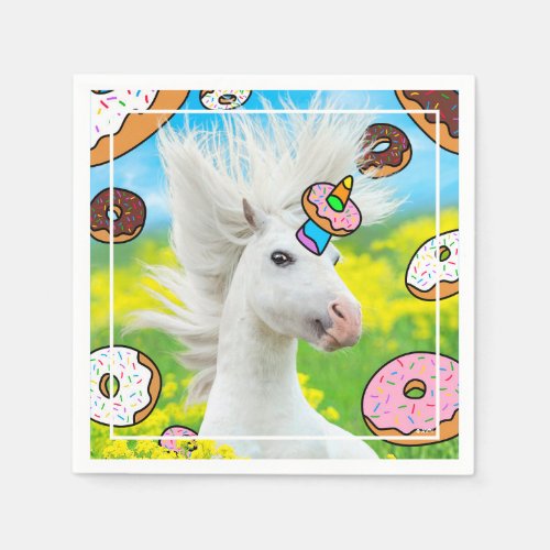 Unicorn With Donuts Napkins