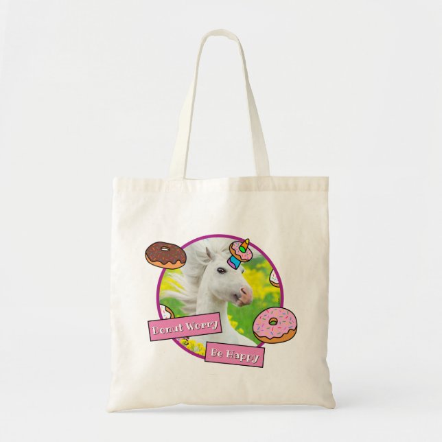 Unicorn With Donuts Tote Bag (Front)