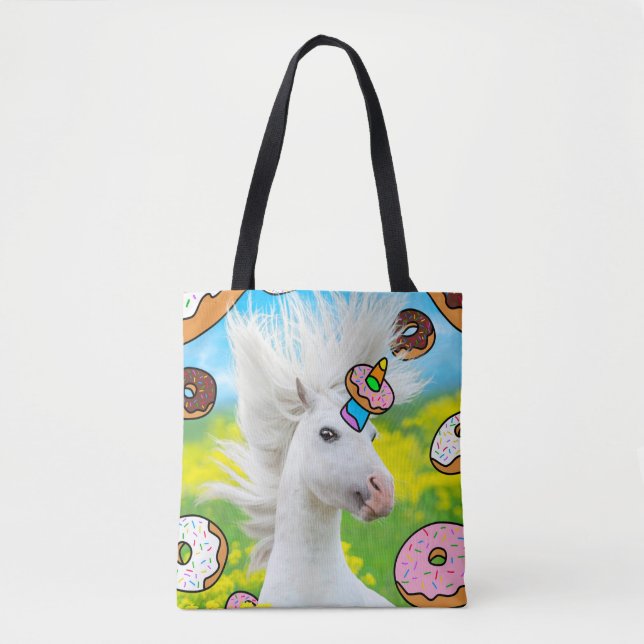 Unicorn With Donuts Tote Bag (Front)