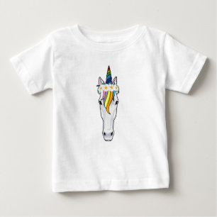 Unicorn with Flowers Baby T-Shirt