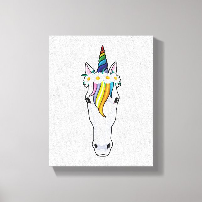 Unicorn with Flowers Canvas Print (Front)