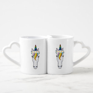 Unicorn with Flowers Coffee Mug Set