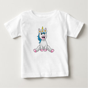 Unicorn with Flowers Daisy Baby T-Shirt
