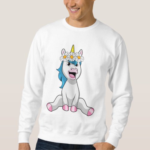 Unicorn with Flowers Daisy Sweatshirt