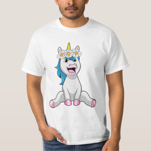 Unicorn with Flowers Daisy T_Shirt