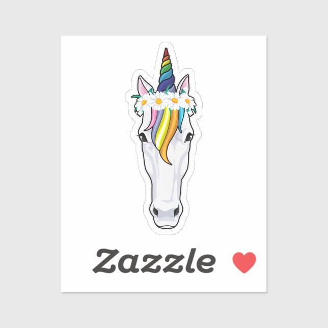 Unicorn with Flowers Sticker (Sheet)
