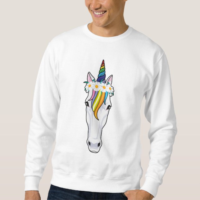 Unicorn with Flowers Sweatshirt (Front)