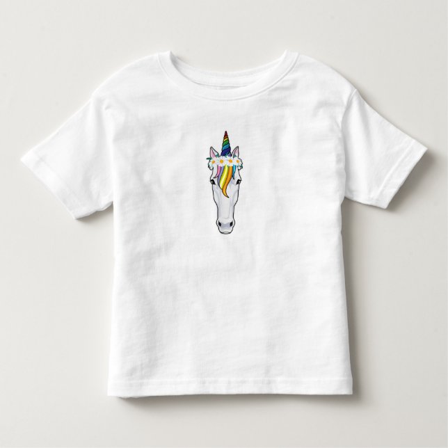 Unicorn with Flowers Toddler T-shirt (Front)