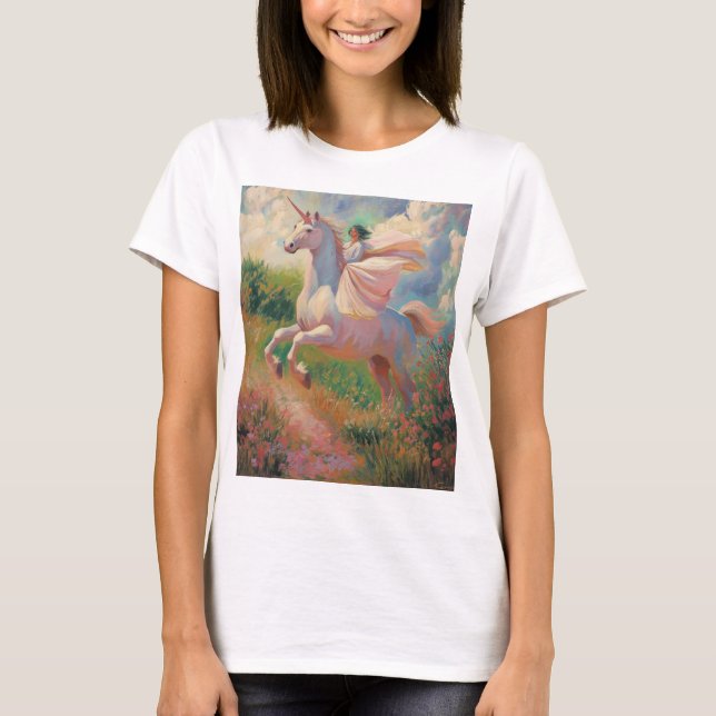 Unicorn with girl painting T-Shirt (Front)
