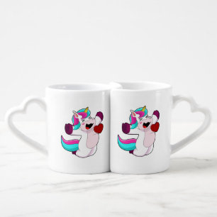 Unicorn with Heart Coffee Mug Set