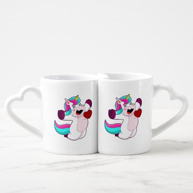 Unicorn with Heart Coffee Mug Set (Front Nesting)