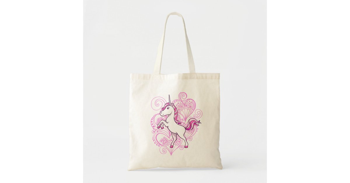 Unicorn with Heart Henna Background Bag | Zazzle