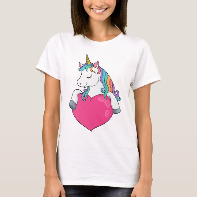 Unicorn with Heart T-Shirt (Front)