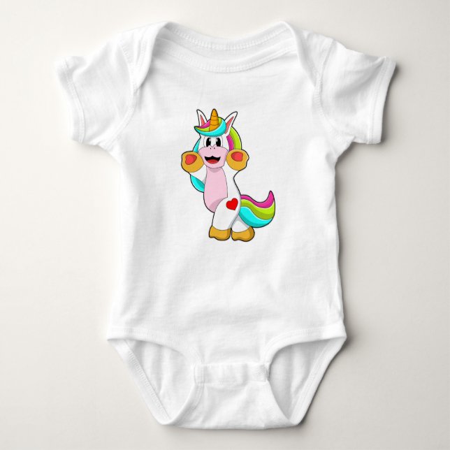 Unicorn with Heart Tattoo Baby Bodysuit (Front)