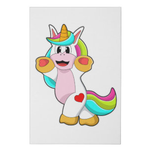 Unicorn with Heart Tattoo Faux Canvas Print