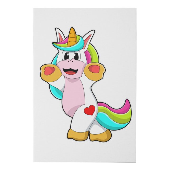 Unicorn with Heart Tattoo Faux Canvas Print (Front)