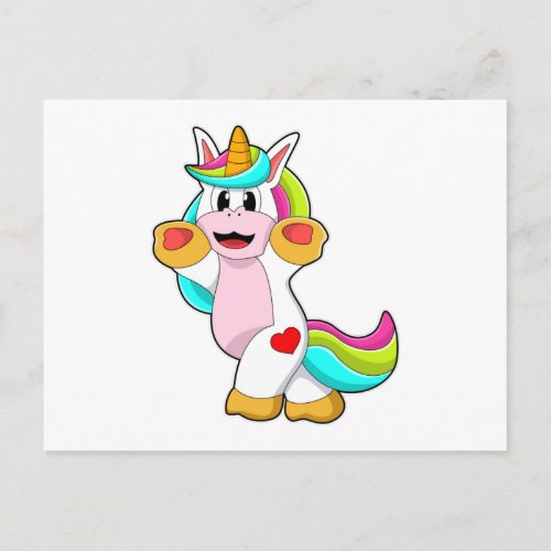 Unicorn with Heart Tattoo Postcard