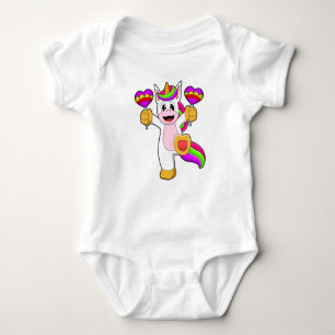 Unicorn with Hearts Baby Bodysuit
