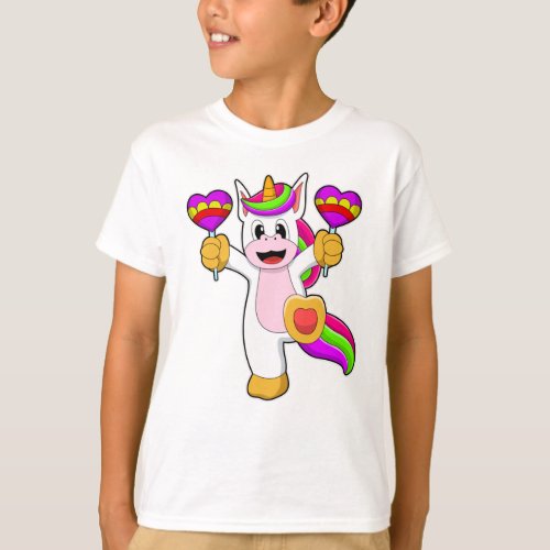 Unicorn with Hearts T_Shirt
