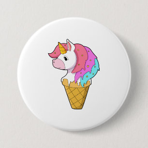 Unicorn with Ice cream Button