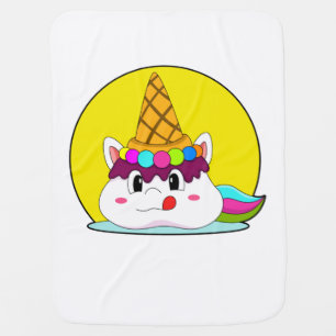 Unicorn with Ice cream cone Baby Blanket