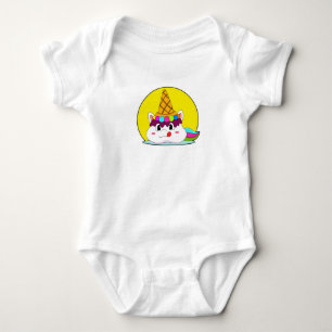 Unicorn with Ice cream cone Baby Bodysuit