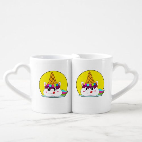 Unicorn with Ice cream cone Coffee Mug Set