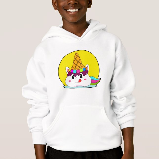 Unicorn with Ice cream cone Hoodie (Front)