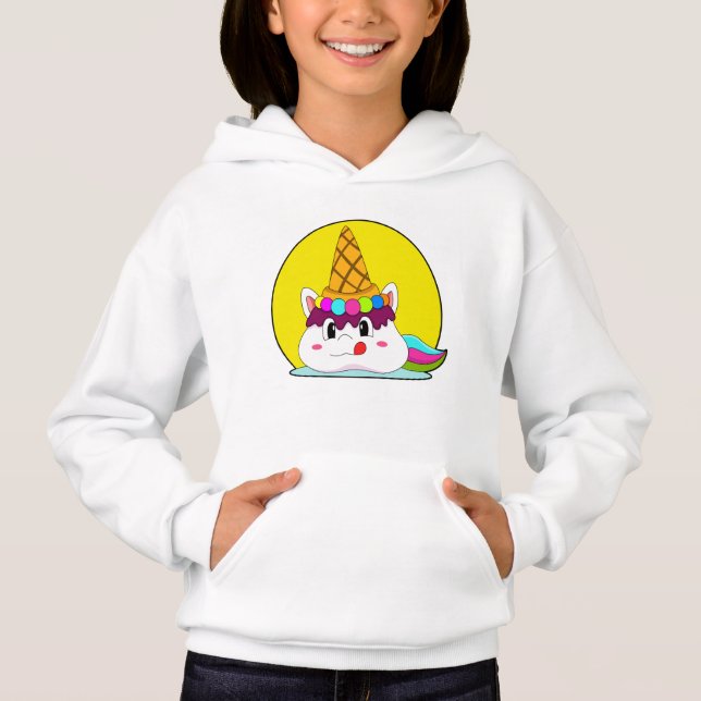 Unicorn with Ice cream cone Hoodie (Front)