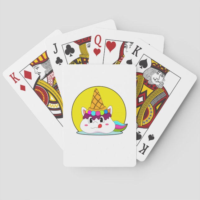 Unicorn with Ice cream cone Poker Cards (Back)