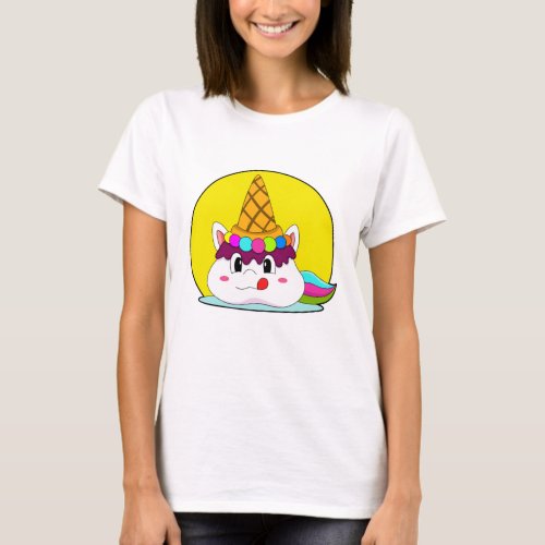Unicorn with Ice cream cone T_Shirt