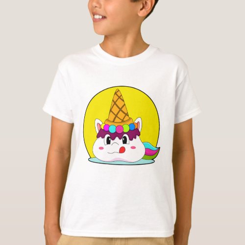 Unicorn with Ice cream cone T_Shirt