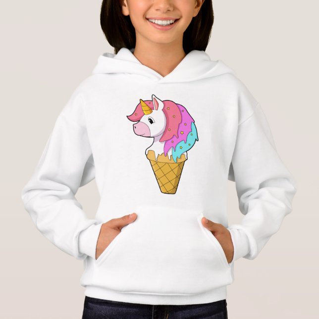 Unicorn with Ice cream Hoodie (Front)