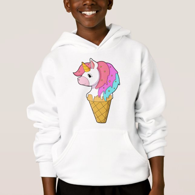 Unicorn with Ice cream Hoodie (Front)