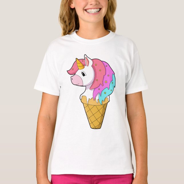 Unicorn with Ice cream T-Shirt (Front)