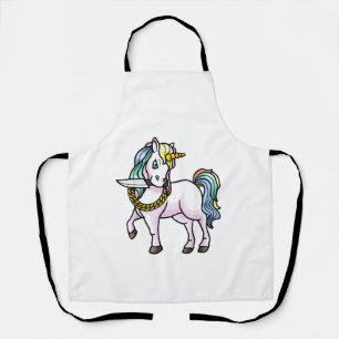 Unicorn With Knife Girls Women T-Shirt Apron