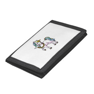 Unicorn With Knife Girls Women T-Shirt Tri-fold Wallet