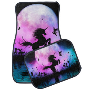 Unicorn with little fairy car floor mat