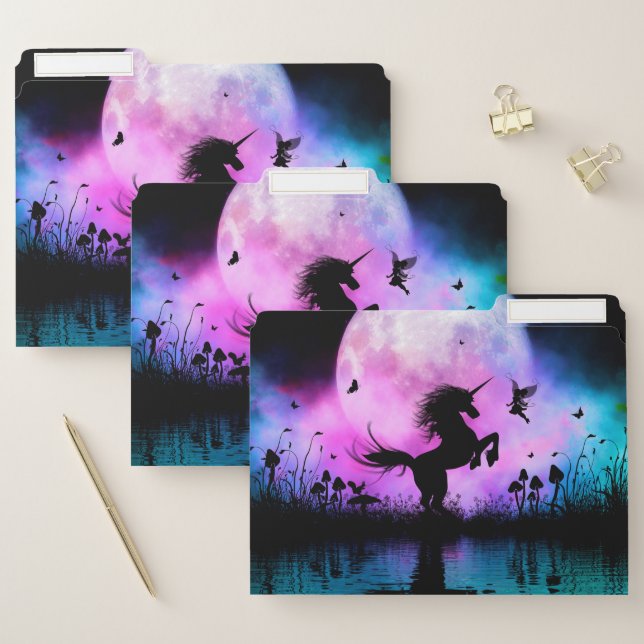 Unicorn with little fairy file folder (Set)