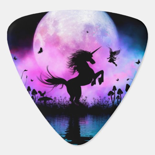 Unicorn with little fairy guitar pick