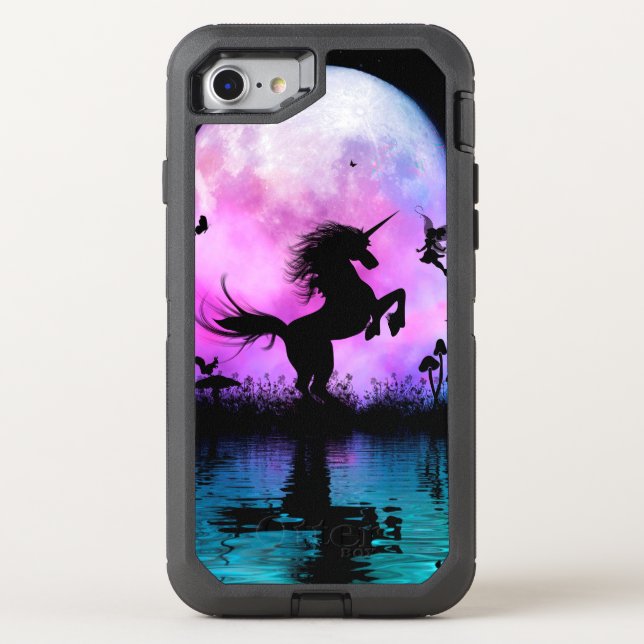 Unicorn with little fairy otterbox iPhone case (Back)