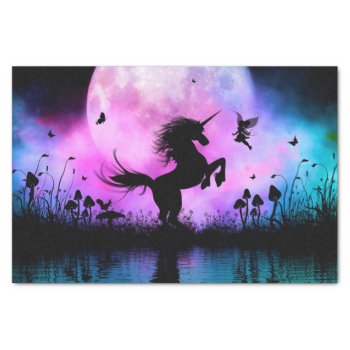 Unicorn With Little Fairy Tissue Paper by stylishdesign1 at Zazzle