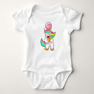 Unicorn with Lollipop Baby Bodysuit
